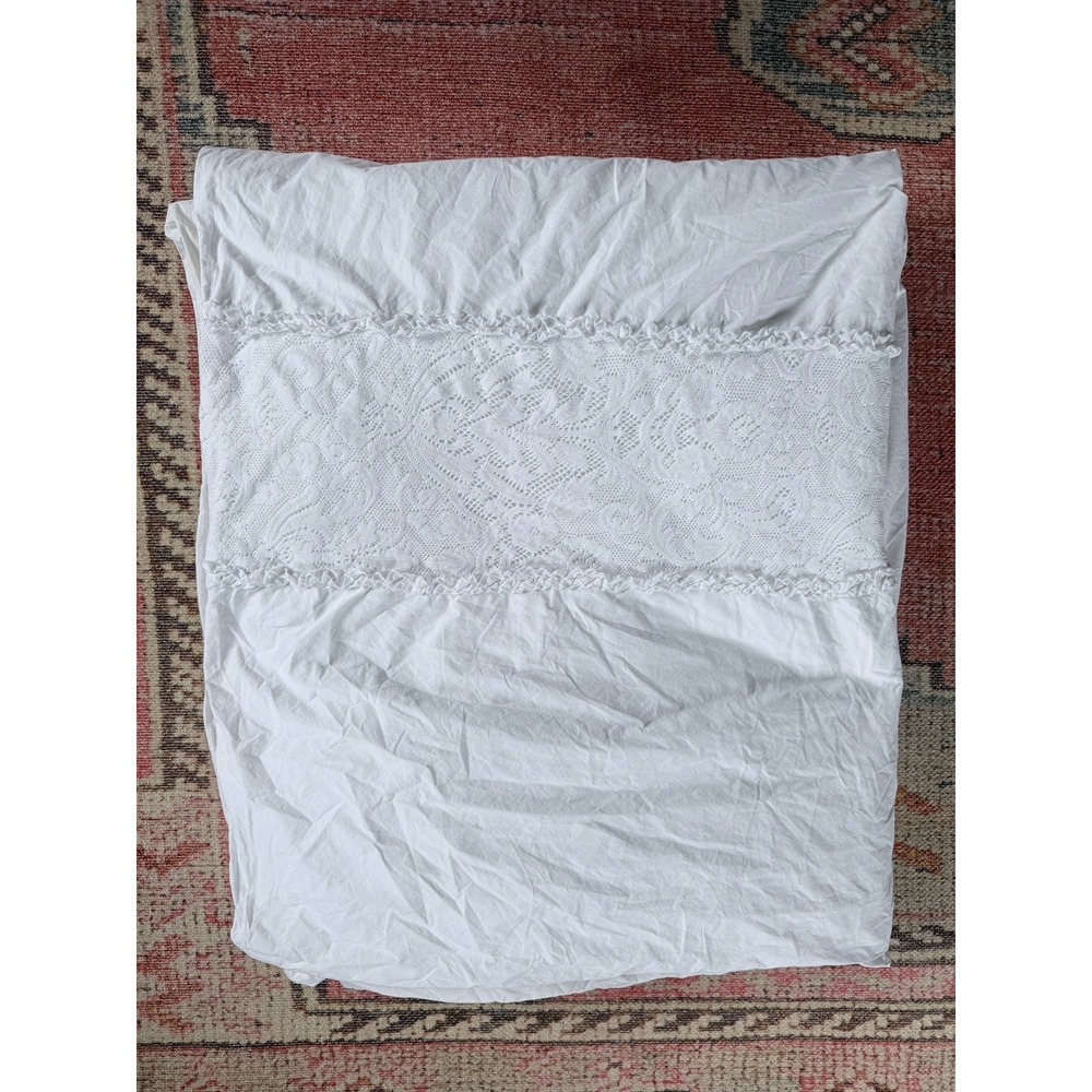 Simply Shabby Chic White King Duvet Ruffle Cottage‎ Core